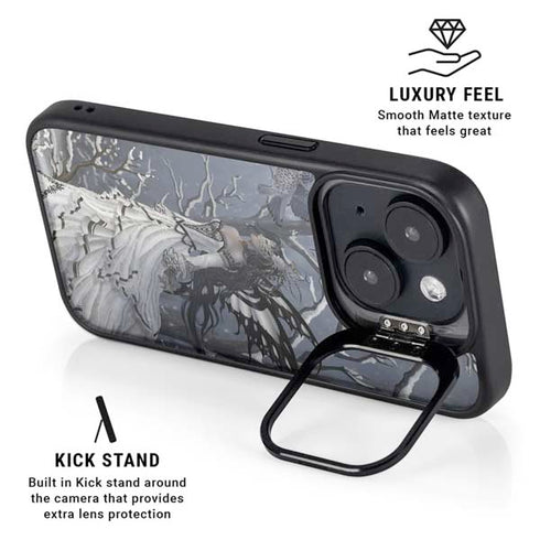 Fairy with Owl in Snow by Nene Thomas iPhone 14 Kickstand Case